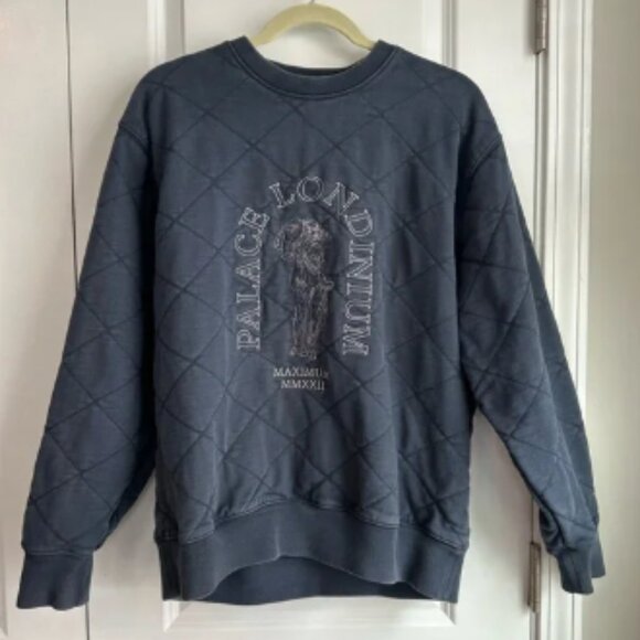 Palace Londinium Quilted Crewneck Navy (Size L) - Picture 1 of 5